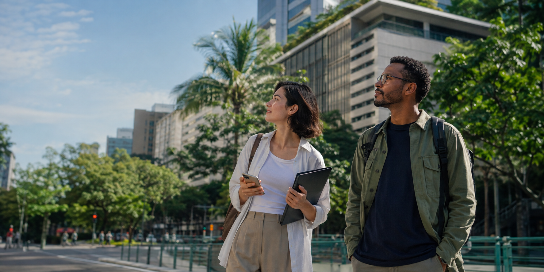 Two newcomers arriving in a Brazilian city